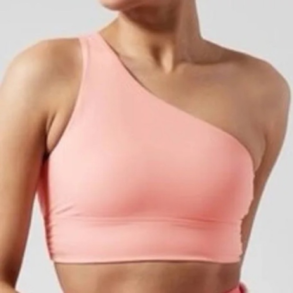 EUC Athleta Athena One Shoulder Bra Tank Peach M